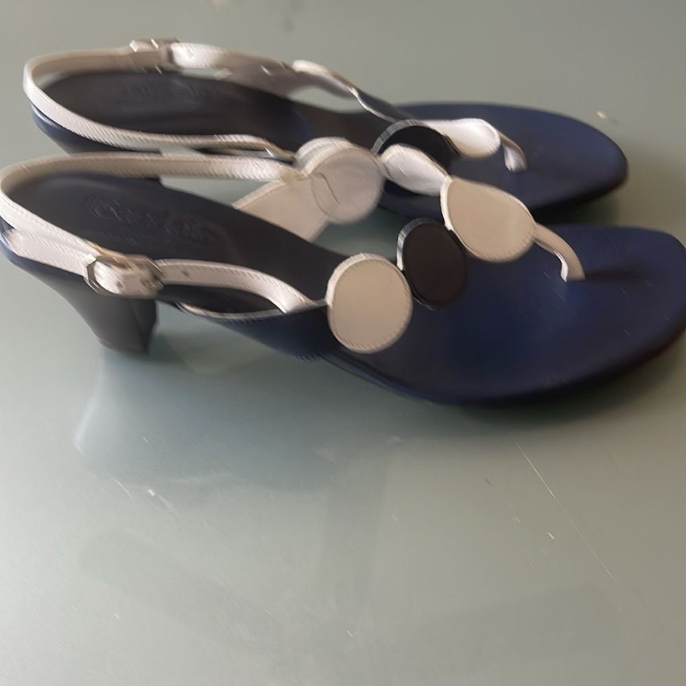 Elegant made in Italy, Palm Beach  Navy and White Sandals - Picture 4 of 7